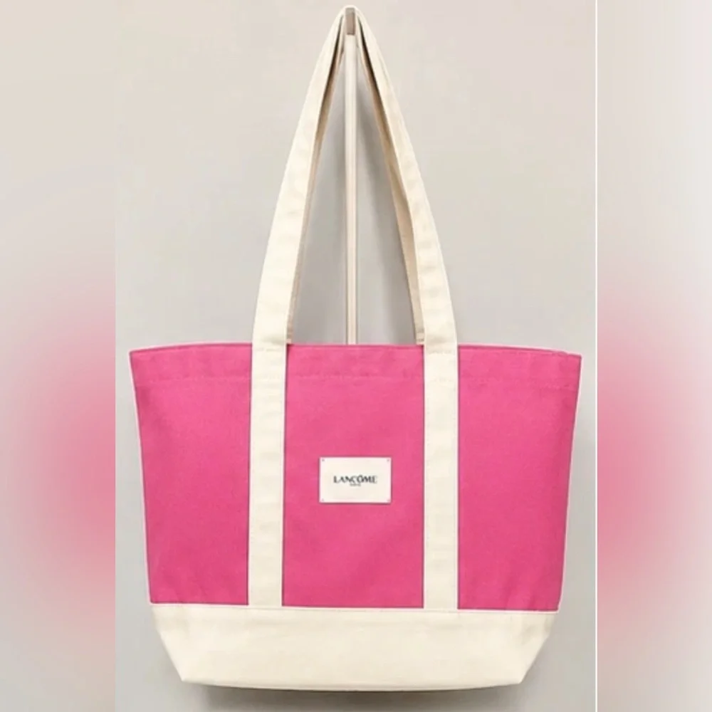LANCONE SIGNATURE PINK CANVAS TOTE BAG